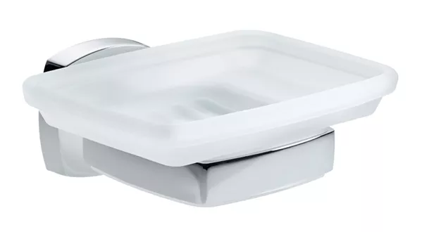 Porte-savonnette verre Quinto chromé