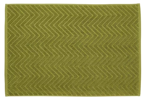 Frottiervorleger Chevron oliv 100% Baumwolle
