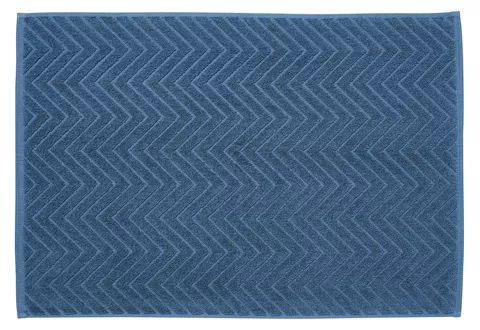 Frottiervorleger Chevron indigo 100% Baumwolle